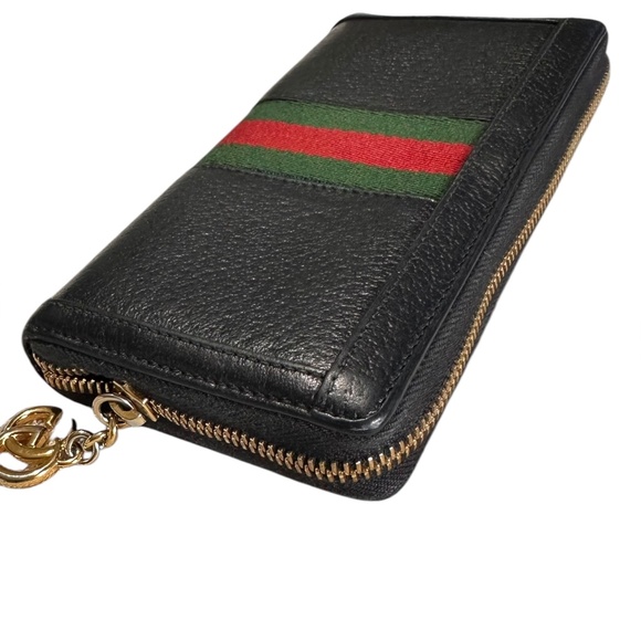 Genuine Gucci Web Ophidia black leather zip around wallet organizer - Picture 8 of 16